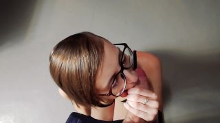 Awesome passionate blowjob with cum on hair POV-3