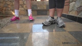 Foot humiliation – Bffvideos – Worship Goddesses Sweaty Feet After Gym Pt.1 foot -0