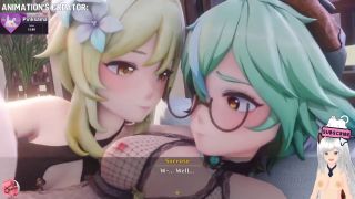 Jazziuu - Futanari girls fuck each other in every hole and end up pregnant (Pinksama animation) - Jazziuu-0