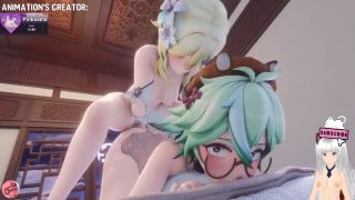 Jazziuu - Futanari girls fuck each other in every hole and end up pregnant (Pinksama animation) - Jazziuu-3