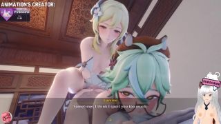 Jazziuu - Futanari girls fuck each other in every hole and end up pregnant (Pinksama animation) - Jazziuu-7