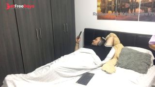 My horny stepdaughter masturbates in front of me and makes a video-1