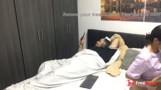 My horny stepdaughter masturbates in front of me and makes a video-8