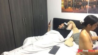 My horny stepdaughter masturbates in front of me and makes a video-9