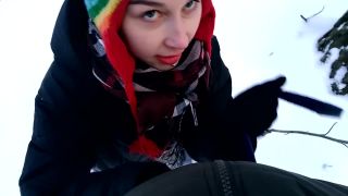 russian amateur porn video First Time PUBLIC Blowjob in Winter Laruna Mave [FullHD 1080P], laruna_mave on teen-5