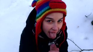 russian amateur porn video First Time PUBLIC Blowjob in Winter Laruna Mave [FullHD 1080P], laruna_mave on teen-9