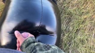 Cum on my Latex Pants (beach Edition) Latex!-5