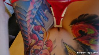 Tanya Virago - Hot Inked Model Tanya Virago Takes off her Red Lingerie ...-7