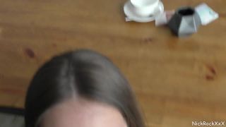 Video Teen Girl Sucks In a Restaurant Public Blowjob Nick Whitehard...-5