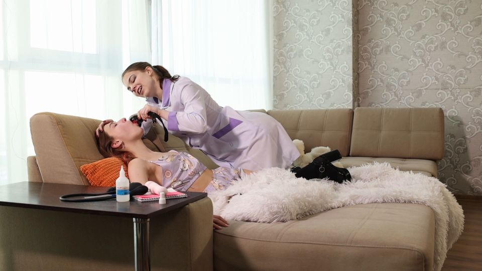 free video 5 evil femdom Russian girls in fetish - Ripping Out Her Mouth With Huge Gags - FullHD 1080p, femdom on femdom porn