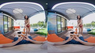 VR BANGERS Hot Day By The Pool With Black Skinny Neighbor Alexis Tae VR -1