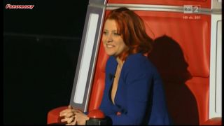 Small tits and downblouse from The Voice of  Italy-1