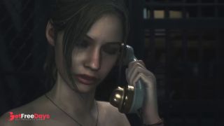 NAKED Claire Redfield in Resident Evil 2 gameplay part 2-5