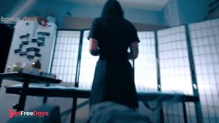 Sexy nurse in latex gloves helped her patient collect a semen analysis-1