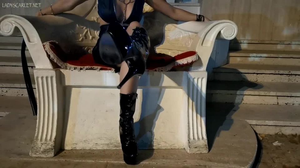 LADY SCARLET: "BOOT WORSHIP AT THE PARTY" (720 HD) (ITALIAN FEMDOM, PUBLIC HUMILIATION, BOOT WORSHIP, BOOT DOMINATION)