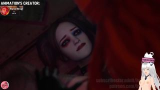 Jazziuu - Harley Quinn and Poison Ivy suck each other's pussy and hot kisses (BaronStrap animation) - Jazziuu-2