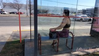 porn clip 26 Liliane Hart – Bus stop dildo fuck, barefoot fetish on femdom porn -1