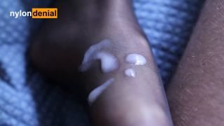 Nylon Footjob after Chastity Cage Release.-9