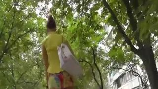 Nice ass and legs upskirt in street Public!-1