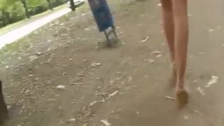 Nice ass and legs upskirt in street Public!-3