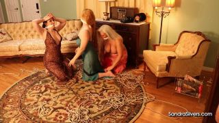xxx clip 5 Trio of Vintage in Satin Slips Struggle in their Sitting Room sandrasilvers, julia ann femdom on black porn -9