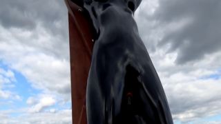 7718 Chained Girl In Latex Two Dildo Gets Punished-5