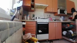 Pinay Finger Hot mom prepares naked food in the kitchen. Amateur wife with hairy pussy, big tits, big ass.-2