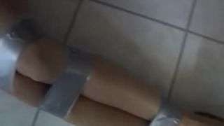 Tape gagged on the bathroom floor-4