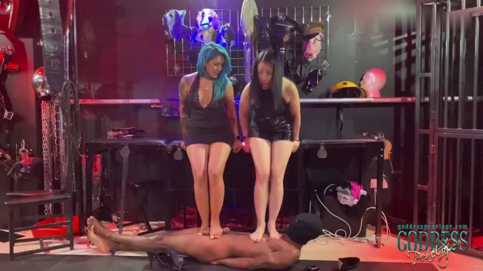 Goddess Penelope - Two DOMMES One Sub Rug Video Sex Down...
