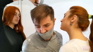   Body Sitting  Body Sitting  Bondage Kitties - Two girls mummify a friend as a birthday gift-3