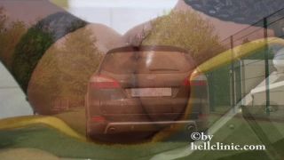 Fucking machine anal outdoors in the car Public!-3