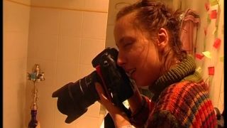 Crazy French teens shooting funny naked pics in the bathroom teen Mia Moore-4