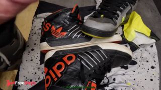 10 Cumshots on RedBlack Adidas hardcourt big logo-5