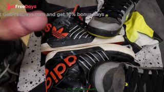 10 Cumshots on RedBlack Adidas hardcourt big logo-6
