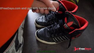 10 Cumshots on RedBlack Adidas hardcourt big logo-8