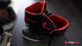 10 Cumshots on RedBlack Adidas hardcourt big logo-9