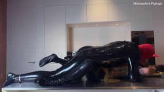 MistressAe's Latex Doll Squirts on Countertop in HD Femdom T-9