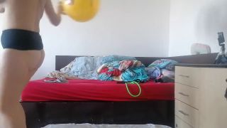PinkyMadame - Amateur mom does naked yoga. Latina big ass, big tits.-4