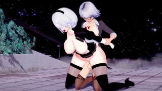 AlanGort - 2B fucked by futanari-7