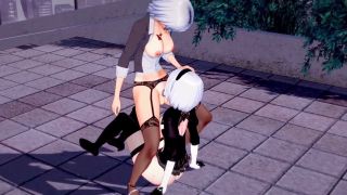 AlanGort - 2B fucked by futanari-9