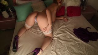 AlexsisFaye Tease in purple robe - Solo-9