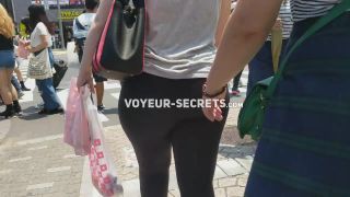 Huge ass in tights and a very visible thong-4