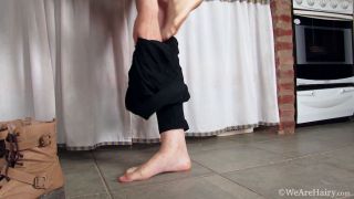 Hairy Virgin Black legging floral bra Hd - Hairy Pussy-3