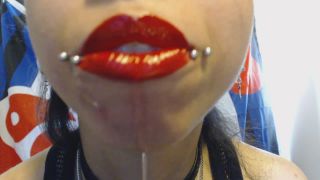 xxx video clip 38 Miss Alice the Goth – Red Lipstick Drooling and Spit Bubbles - goth - fetish porn femdom sissy chastity-5