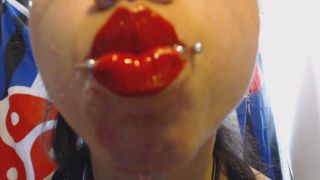 xxx video clip 38 Miss Alice the Goth – Red Lipstick Drooling and Spit Bubbles - goth - fetish porn femdom sissy chastity-9