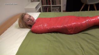 Anna in encased in zentai clingfilm bondage - bondage - femdom porn fetish fantasy studio-1