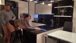 A busty German woman gets cum-loaded in the kitchen-6