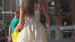 Wind blows white skirt  away-4