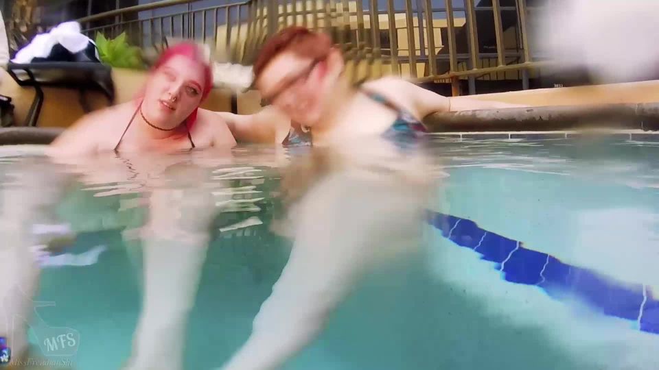 Chastity Foot Tease in a Public Hot Tub - Footjob