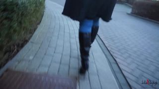 Julie Skyhigh, Pantyhose, Stockings, Leggings - 150204 walking in furs leather boots and jeans [foot fetish] Pantyhose-1